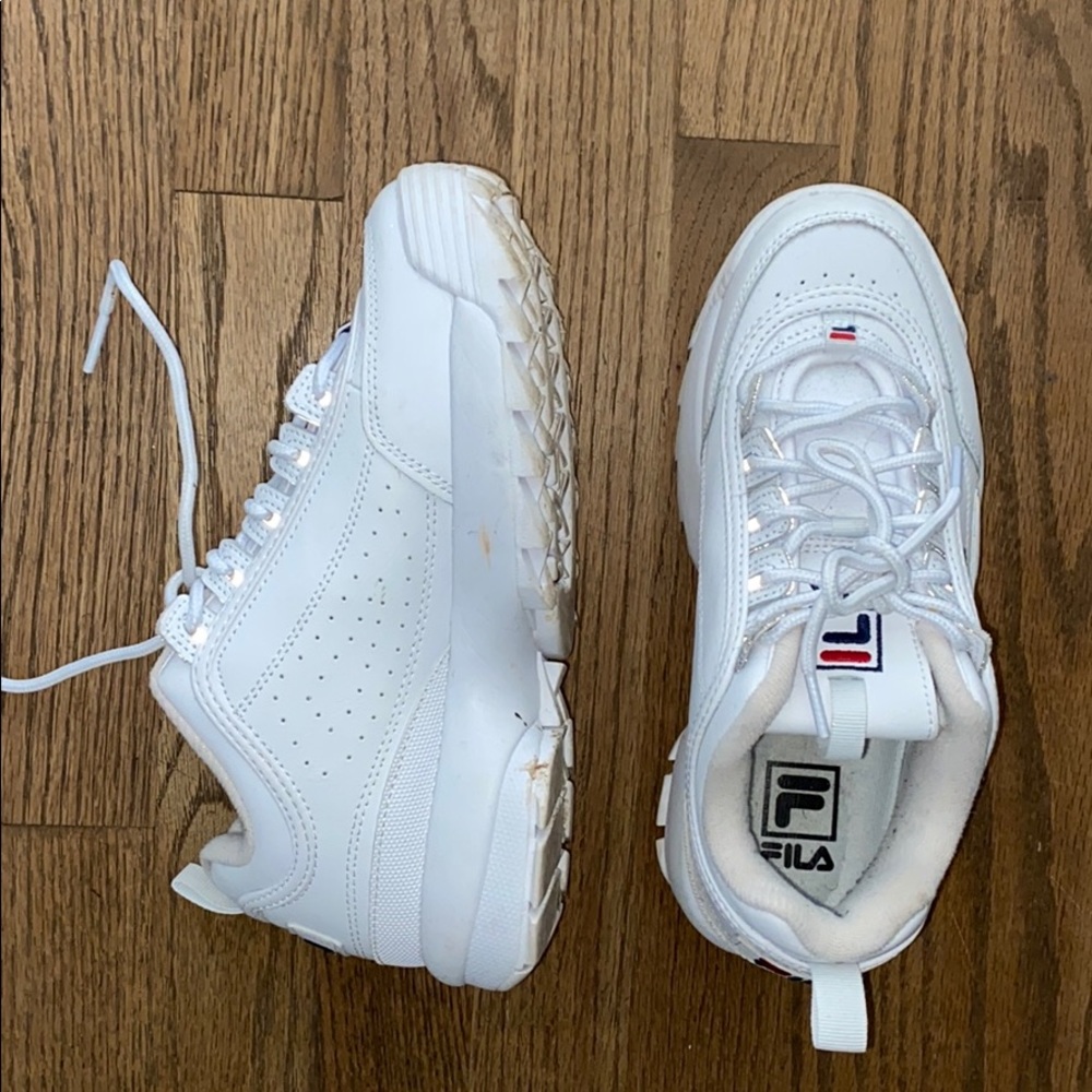 FILA Women's White Leather Athletic Sneakers - Picture 2 of 3